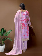 Prazu Fashion Lavender Organza Embroidery Coding Sequin Salwar Suit - Distacart