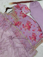 Prazu Fashion Lavender Organza Embroidery Coding Sequin Salwar Suit - Distacart