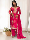 Prazu Fashion Pink Organza Embroidery Coding Sequin Salwar Suit - Distacart