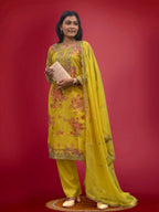 Prazu Fashion Yellow Organza Embroidery Coding Sequin Salwar Suit - Distacart