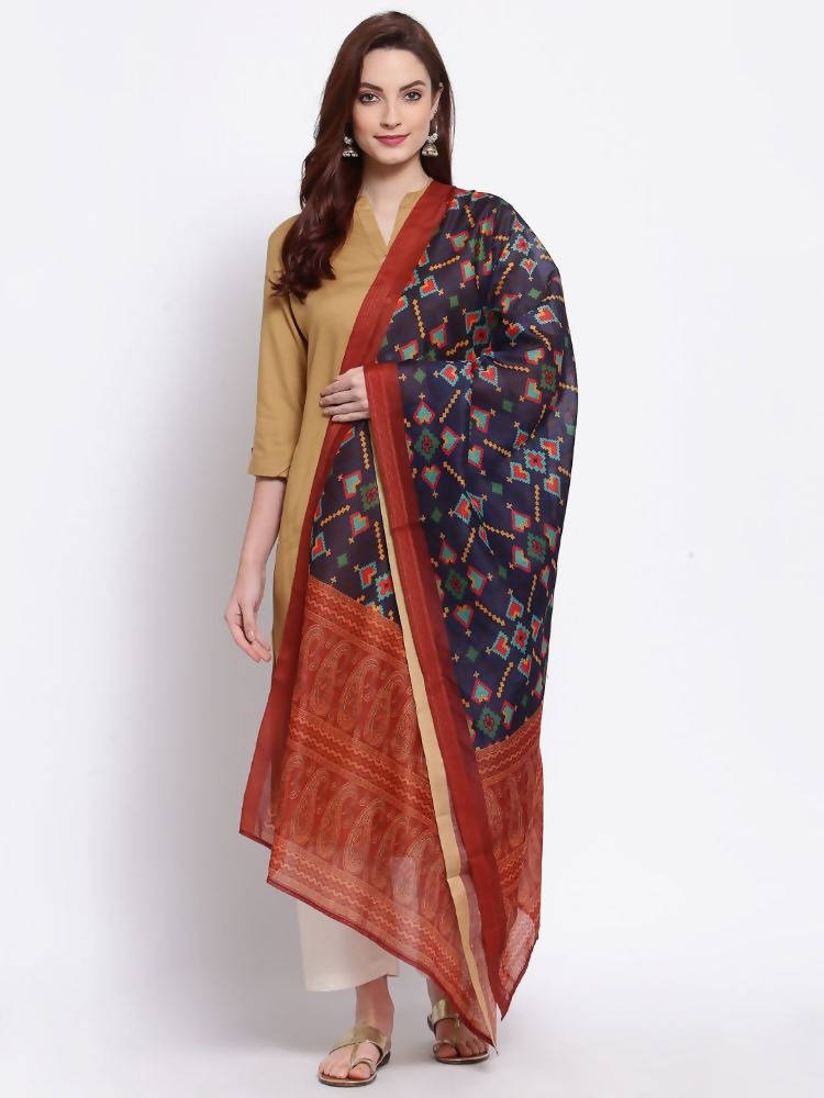 Myshka Women's Fashion Multi Cotton Silk Printed Casual Dupatta