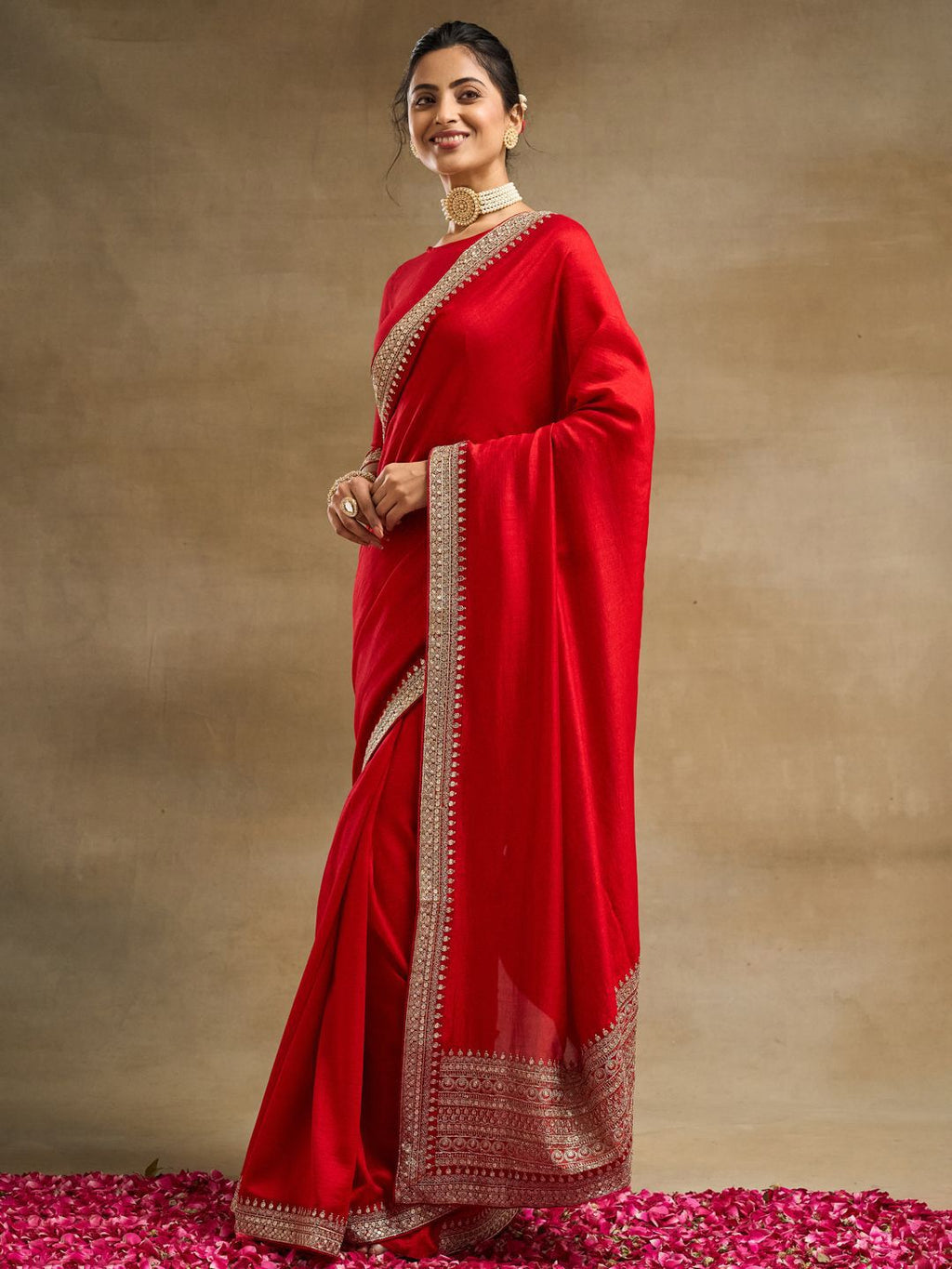 kasee Solid Embroidered Pure Silk Saree - Distacart