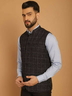 Even Apparels Pure Wool Nehru Jacket - Black
