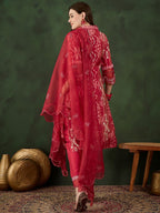 Sangria Printed Kurta & Trouser With Dupatta