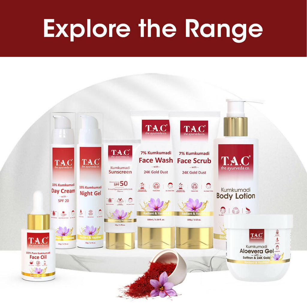 TAC - The Ayurveda Co. Kumkumadi Day Cream for Glowing Skin with SPF 20
