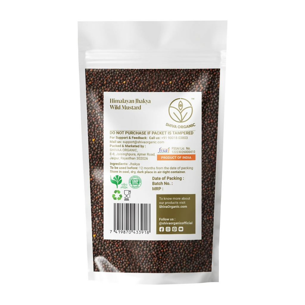 Shiva Organic Himalayan jakhiya seeds pahadi (Wild Mustard) Black Jakhya Seeds