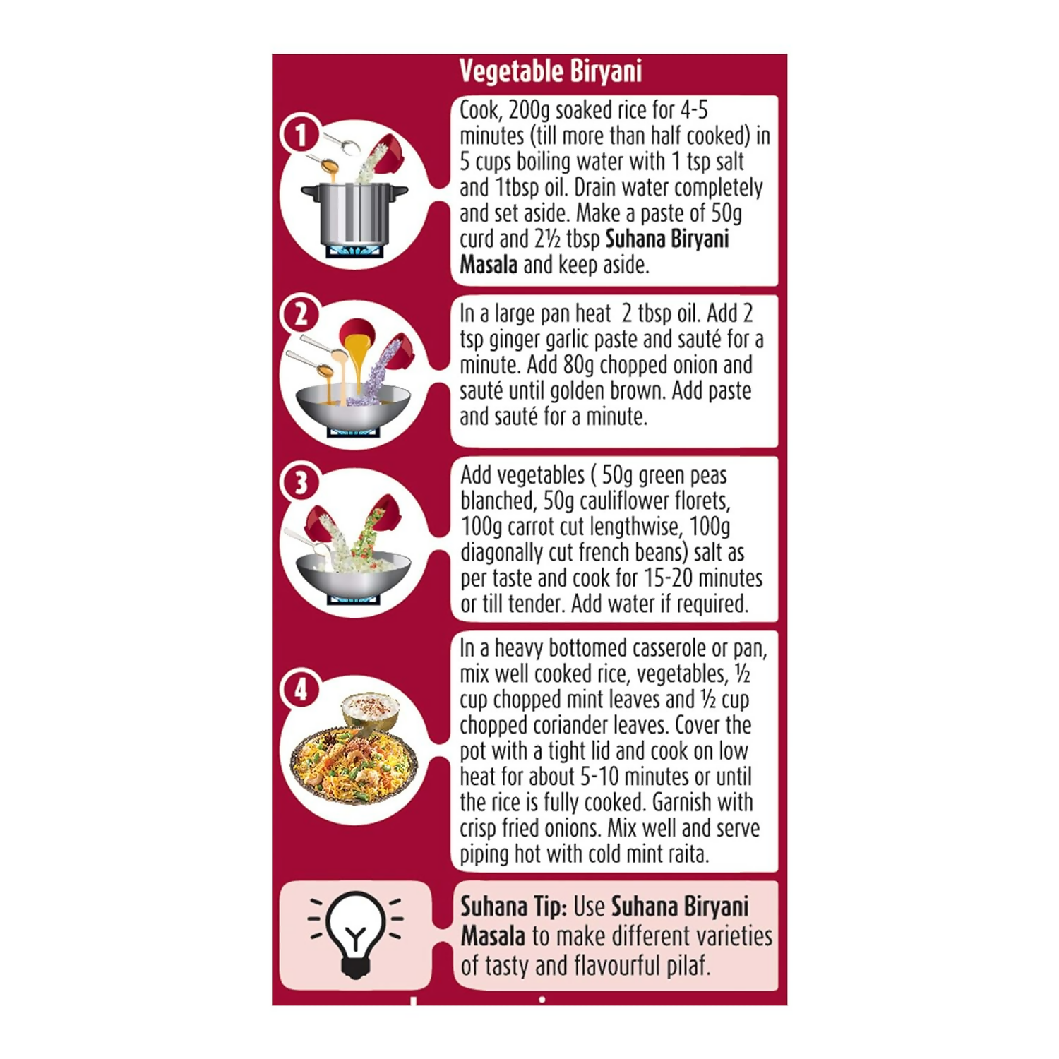 Suhana Biryani Masala Easy to Cook Pouch - Distacart