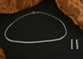 Joban Fashion Women Silver White Ad Necklace Set With Earrings