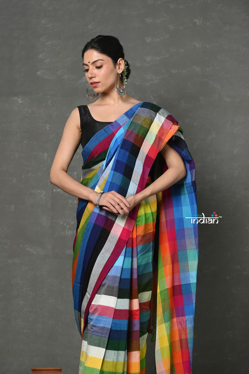 Very Much Indian Tyohaar - Exclusive! Pure Cotton Handloom Saree - Dream Rainbow Saree - Distacart