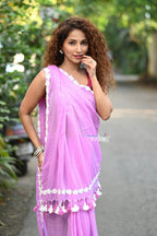Very Much Indian Taapsee - Designer! Pure Mul Cotton Saree with Sleek Border - Blush Pink - Distacart