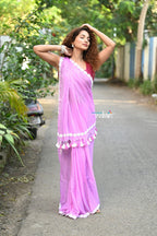 Very Much Indian Taapsee - Designer! Pure Mul Cotton Saree with Sleek Border - Blush Pink - Distacart