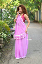 Very Much Indian Taapsee - Designer! Pure Mul Cotton Saree with Sleek Border - Blush Pink - Distacart