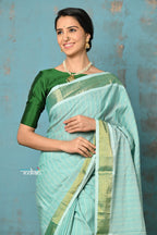 Very Much Indian Tyohaar - Handloom Pure Cotton Paithani With Revival Asawali Pallu - Sea Blue - Distacart