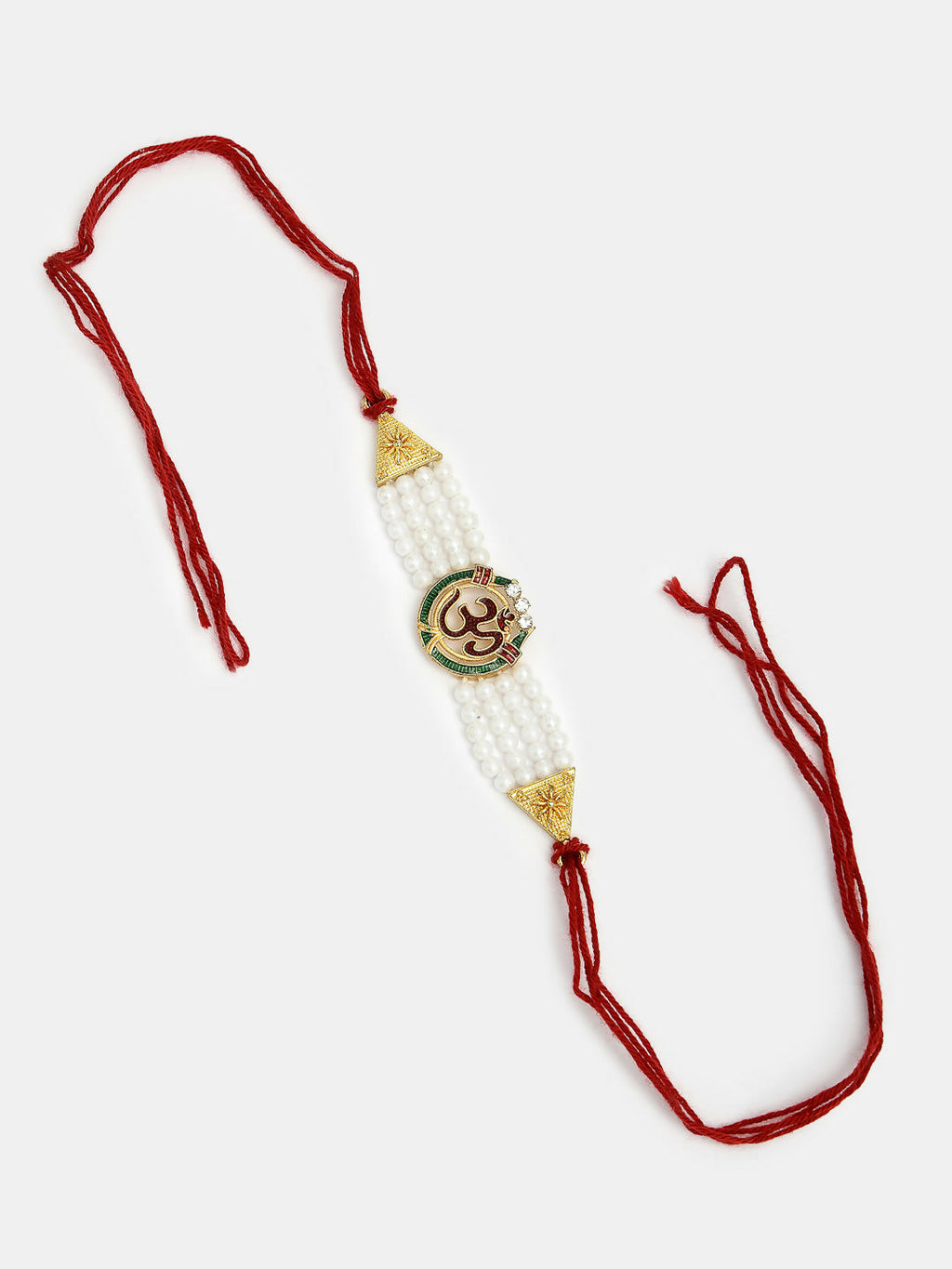 NVR Women & Men Set of 2 White Pearl Bhaiya Bhabhi Rakhi With Roli Chawal - Distacart