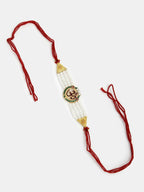 NVR Women & Men Set of 2 White Pearl Bhaiya Bhabhi Rakhi With Roli Chawal - Distacart