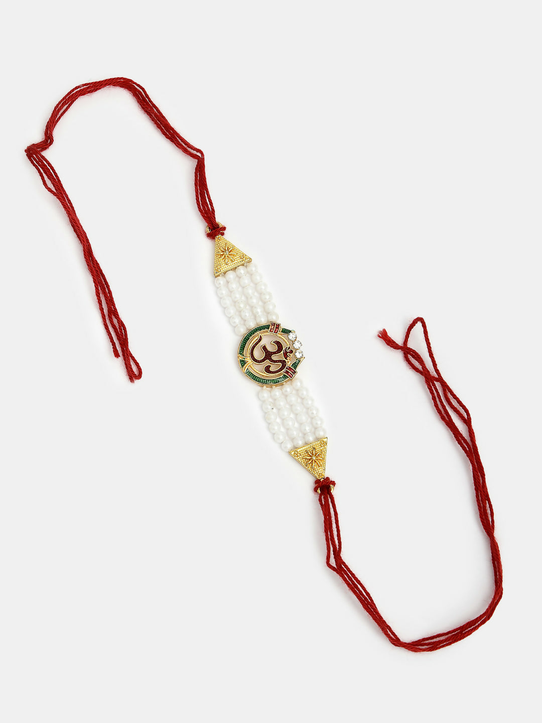NVR Women & Men Set of 2 White Pearl Bhaiya Bhabhi Rakhi With Roli Chawal - Distacart