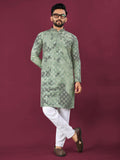 Anaita Green Chikankari Work Viscose Rayon Straight Kurta