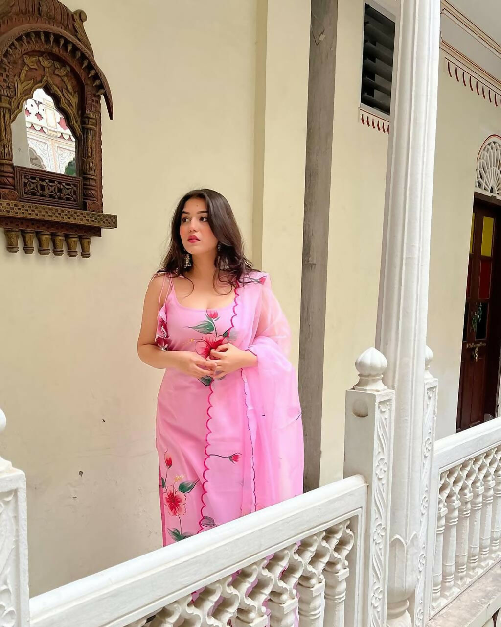 The52 Pink Women's Gorgeous Printed Viscose Fabric Straight Kurta Pant with Dupatta Set - Distacart