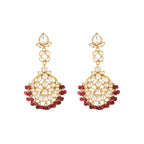 Nuyug 22K Gold Plated Serenoor Ruby Kundan Chandbali Earrings - Distacart