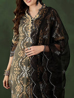 Sangria Printed Straight Kurta, Trouser & Dupatta Set