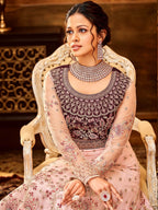 Myra Pink and Magenta Pure Georgette Embroidered Party Wear Suit