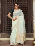 Shree Shyam Fashion Light Green Cotton Saree - Distacart