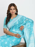 Shree Shyam Fashion Linen Cotton Grey Saree - Distacart