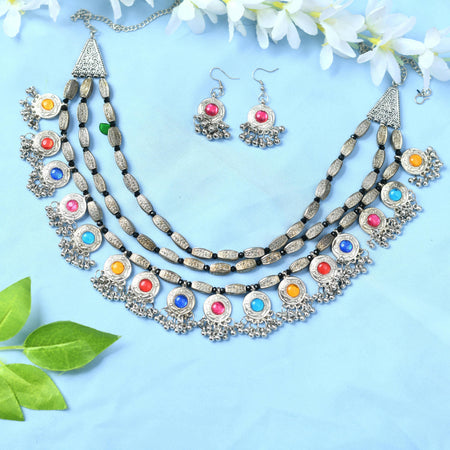 Mominos Fashion Johar Kamal Handicraft Finish Kundan Work Long Necklace For Women (Multi)