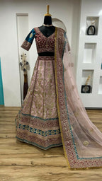 Jyoti Fashion Women's Cream Mulberry Silk Sequins with Dori & Thread Embroidered Designer Lehenga Choli Set