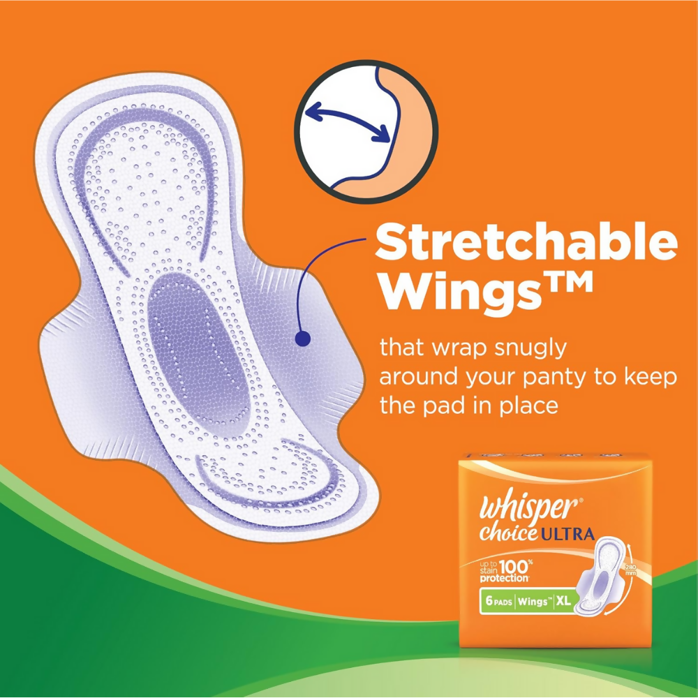 Whisper Choice Ultra Sanitary Pads Large Size - Distacart