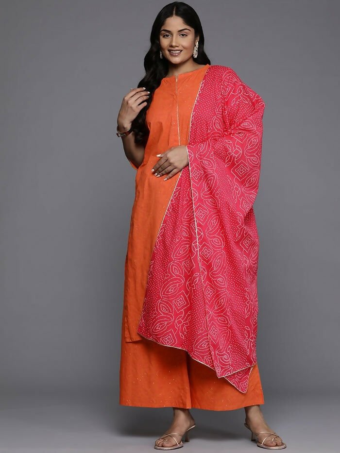 Ahalyaa Women's Traditional wear Kurta Set - Orange