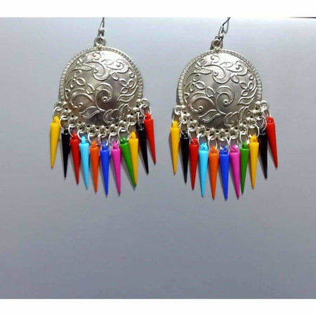 MS Fashion India Latest Fashion Silver Oxidized Earrings With Long Pearls