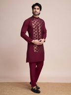 Vastranavya Traditional Festival Wear Pure Silk Thread & Sequence Embroidered Work Kurta
