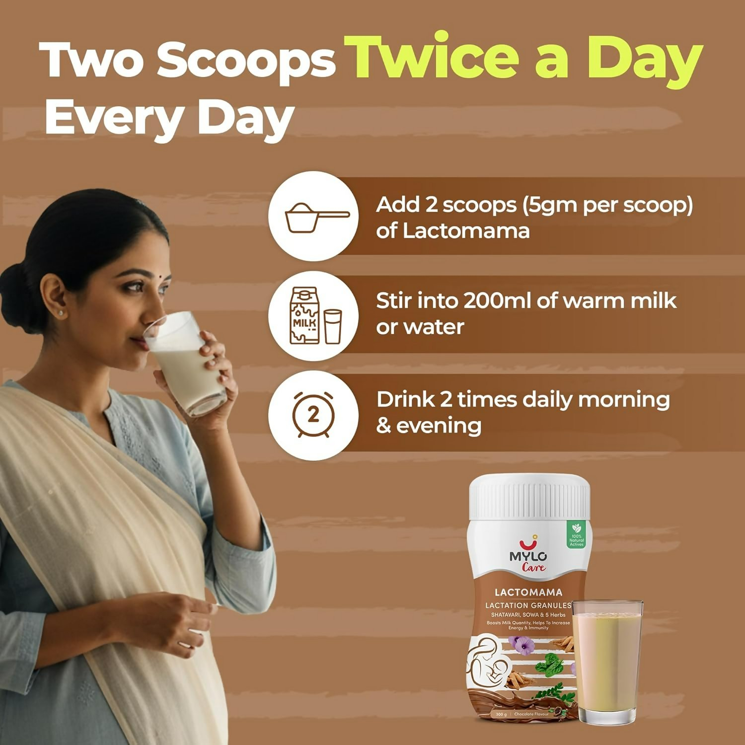 Mylo Care Lactomama Granules – Lactation Supplement For Breastfeeding With Shatavari To Increase Breast Milk (Chocolate Flavour