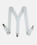Manet Boys Solid Suspenders - White