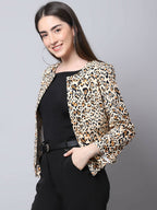 Even Apparels Multi 100% Viscose Open Front Statement Women's Jacket