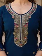 The52 Viscose Chanderi Fabric Straight Kurta, Pant and Dupatta Set - Distacart