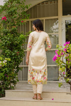 The52 Women's Viscose Assam Silk Embroidered Straight Kurta with Pant And Dupatta Set - Distacart