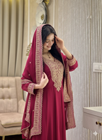 Teeya Creation Rani Color Faux Georgette Embroidery Work Long Party Wear Gown - Distacart