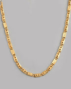 VOJ Gold-Polished Biscuit Chain With Hearts