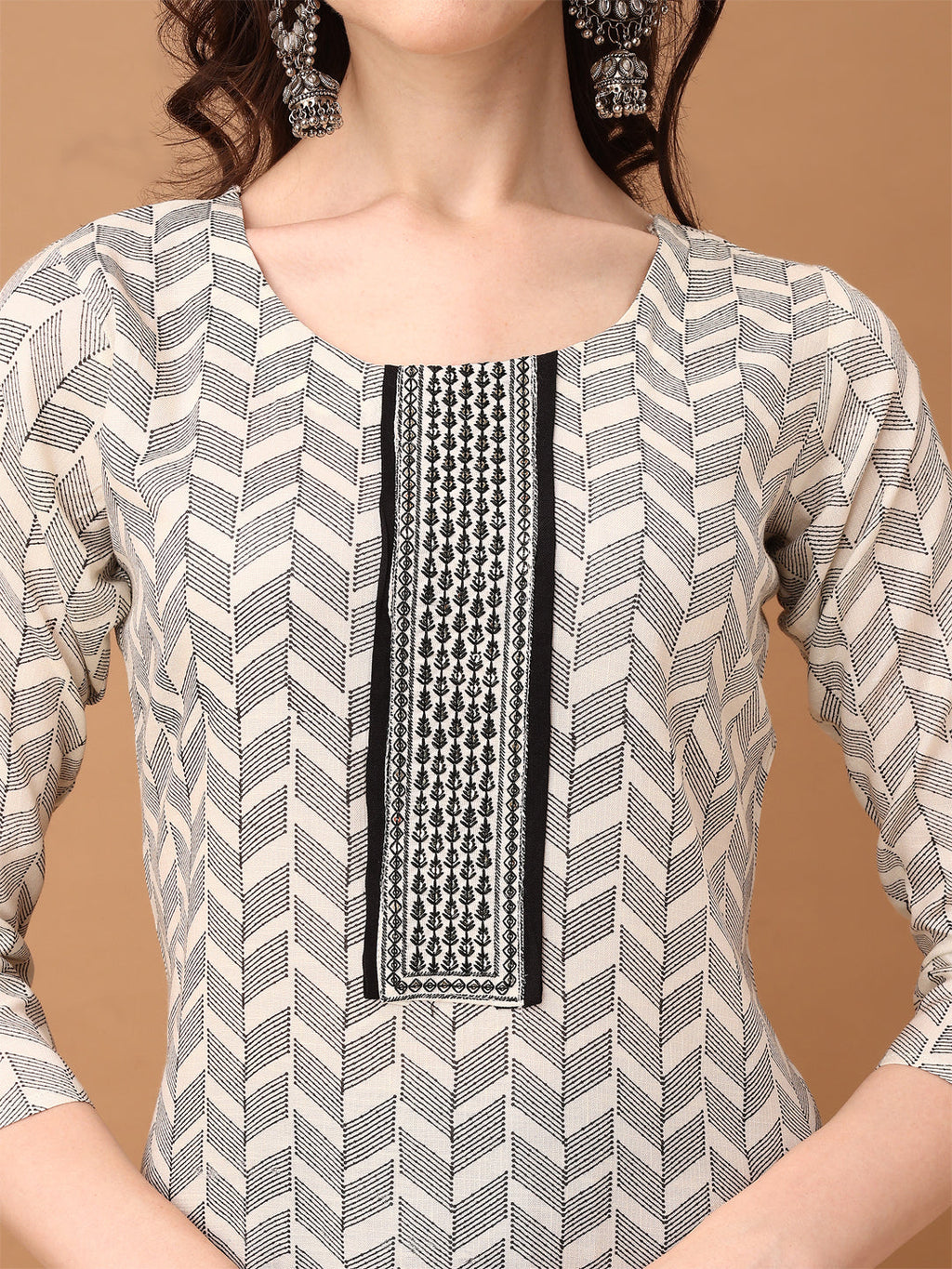 Embroidered & Printed Kurta With Pant & Printed Dupatta, Black - Hiral Fashion - Distacart