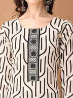 Embroidered & Printed Kurta With Pant & Printed Dupatta, Black - Hiral Fashion - Distacart