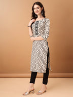 Embroidered & Printed Kurta With Pant & Printed Dupatta, Black - Hiral Fashion - Distacart