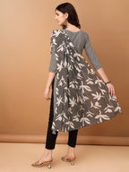 Embroidered & Printed Kurta With Pant & Printed Dupatta, Black - Hiral Fashion - Distacart