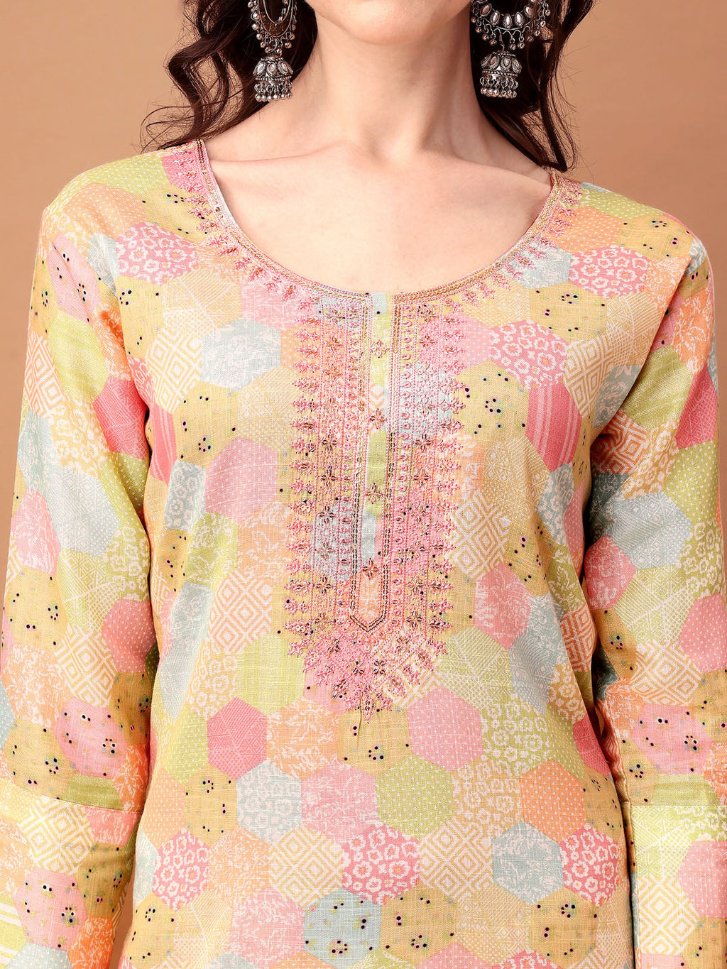 Embroidered & Printed Kurta With Pant & Printed Dupatta, Multicolor - Hiral Fashion - Distacart