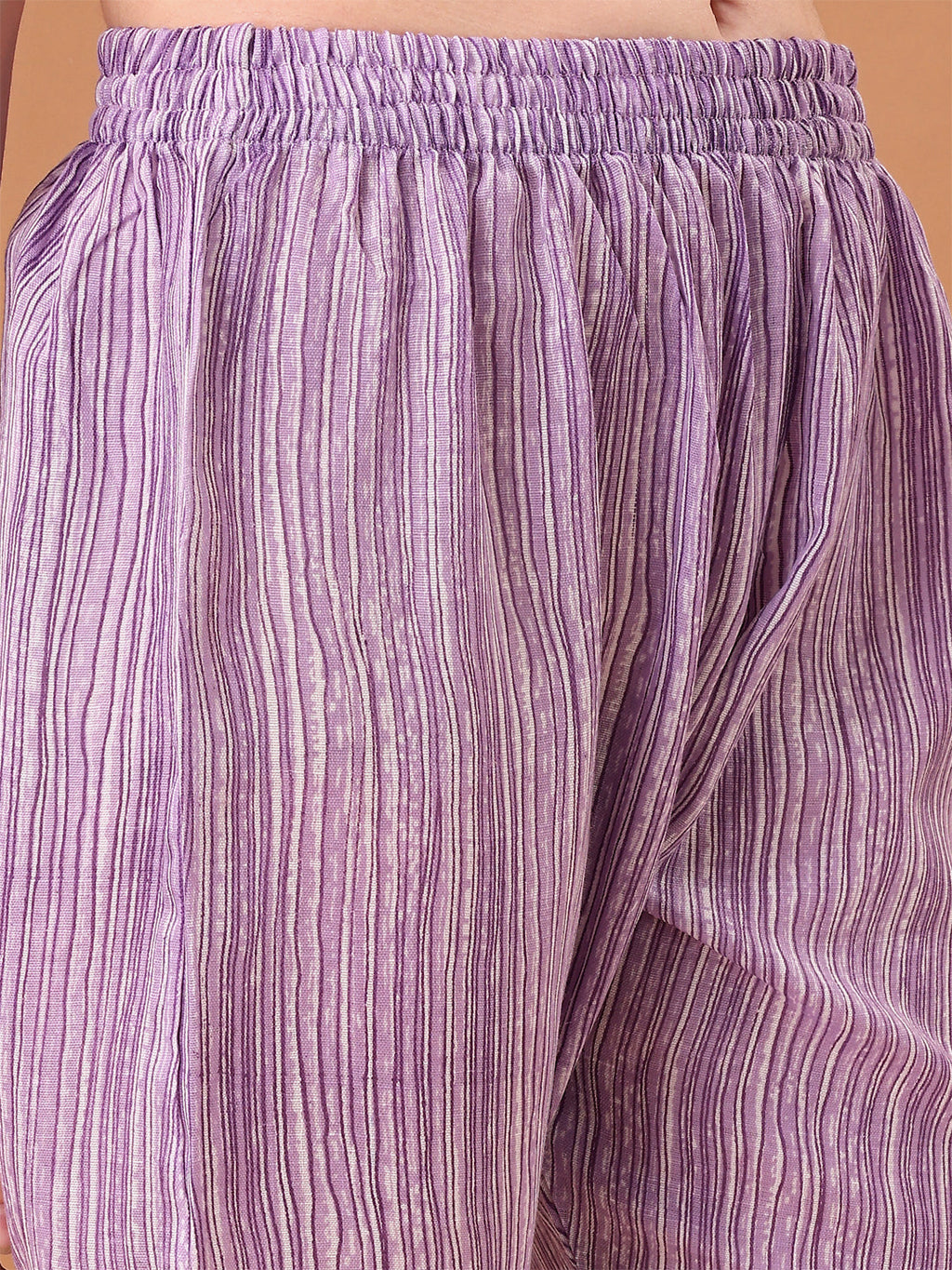 Embroidered & Printed Kurta With Pant & Printed Dupatta, Purple - Hiral Fashion - Distacart