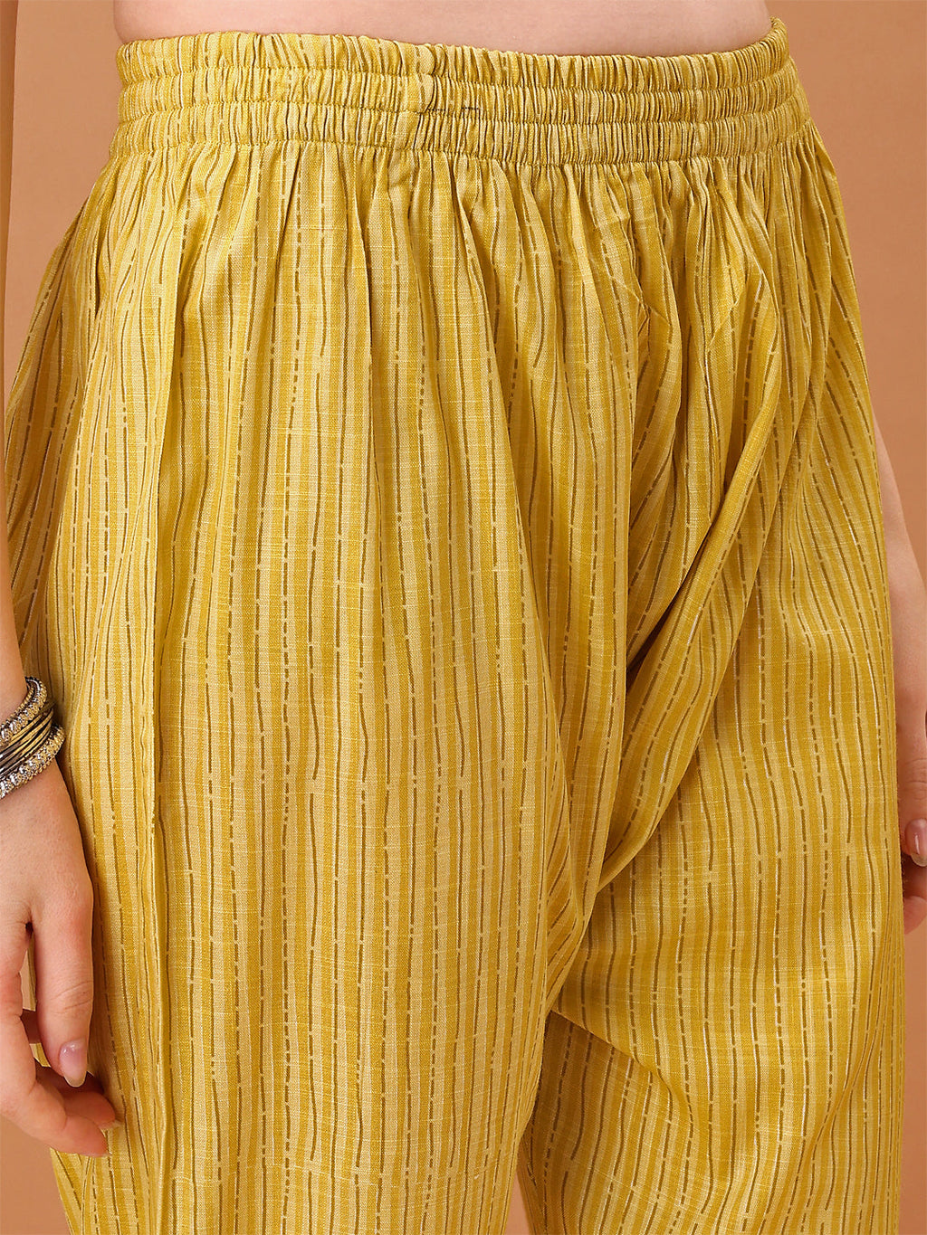 Embroidered & Printed Kurta With Pant & Printed Dupatta, Yellow - Hiral Fashion - Distacart
