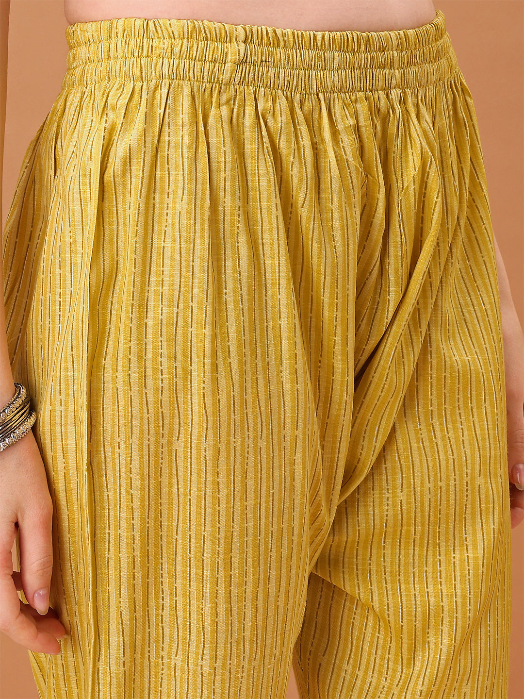 Embroidered & Printed Kurta With Pant & Printed Dupatta, Yellow - Hiral Fashion - Distacart