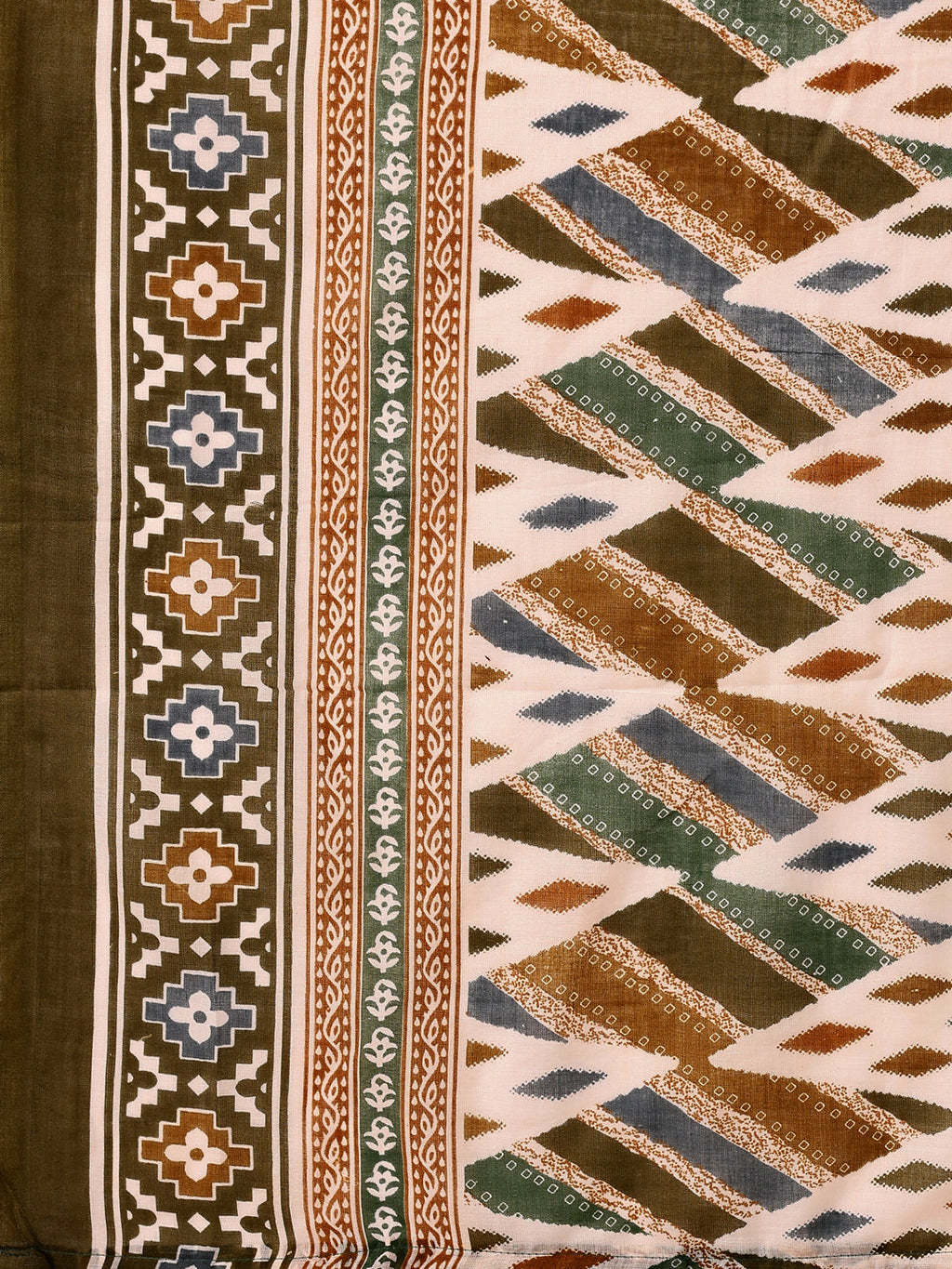 Embroidered & Leheriya Printed Kurta With Pant & Printed Dupatta, Green - Hiral Fashion - Distacart