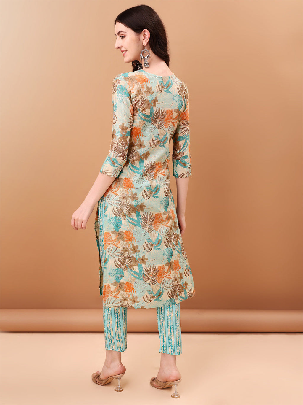 Embroidered & Botanical Printed Kurta With Pant & Printed Dupatta, Blue - Hiral Fashion - Distacart